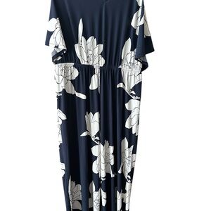 Lane Bryant Dark Blue and White jumpsuit